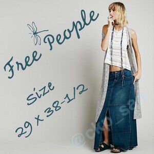 NWOT Free People Leann Patchwork Maxi Skirt Sz 29